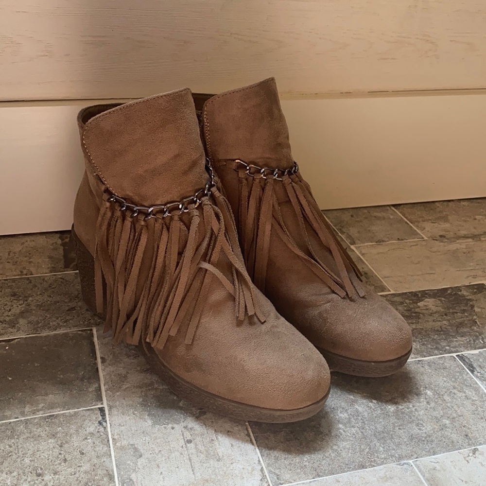 Fringe booties